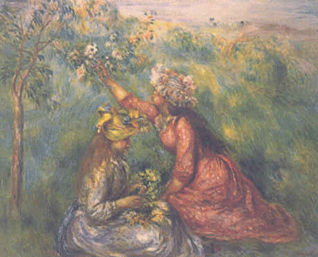 Girls Picking Flowers